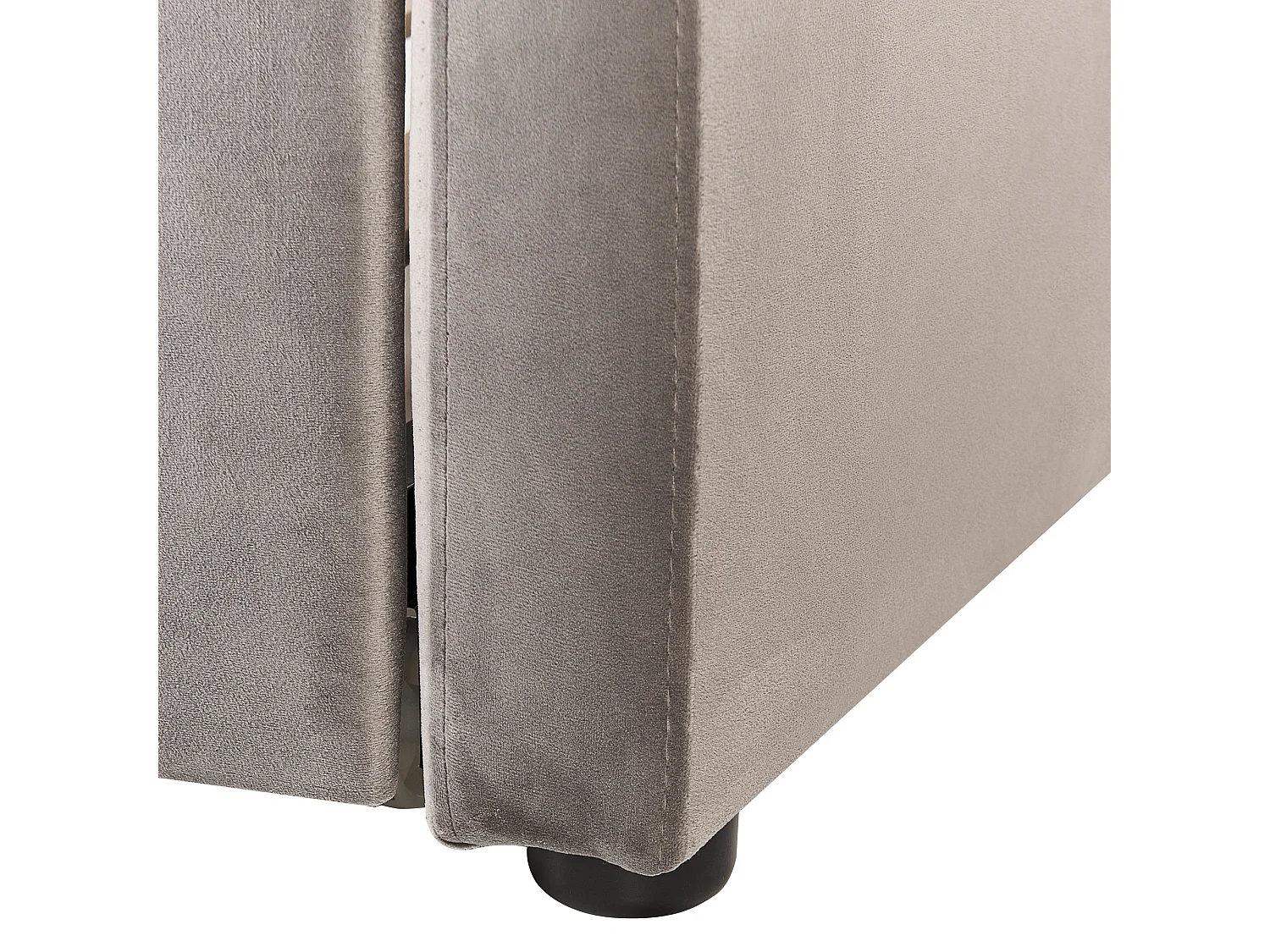 Cama gavetão Veludo EYBURIE 90 x 200 cm Cinzento