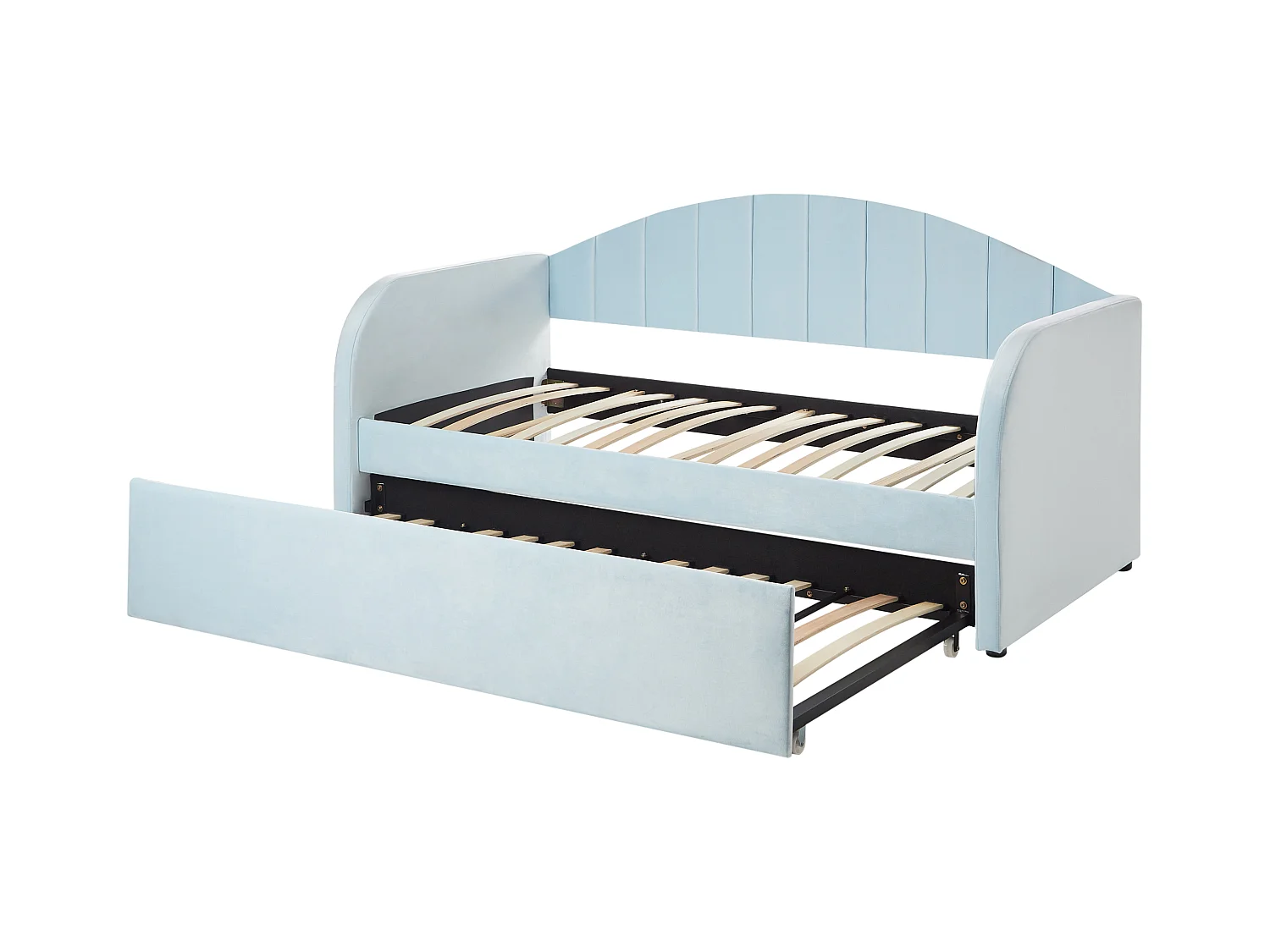 Łóżko wysuwane Welur EYBURIE 90 x 200 cm Błękitny