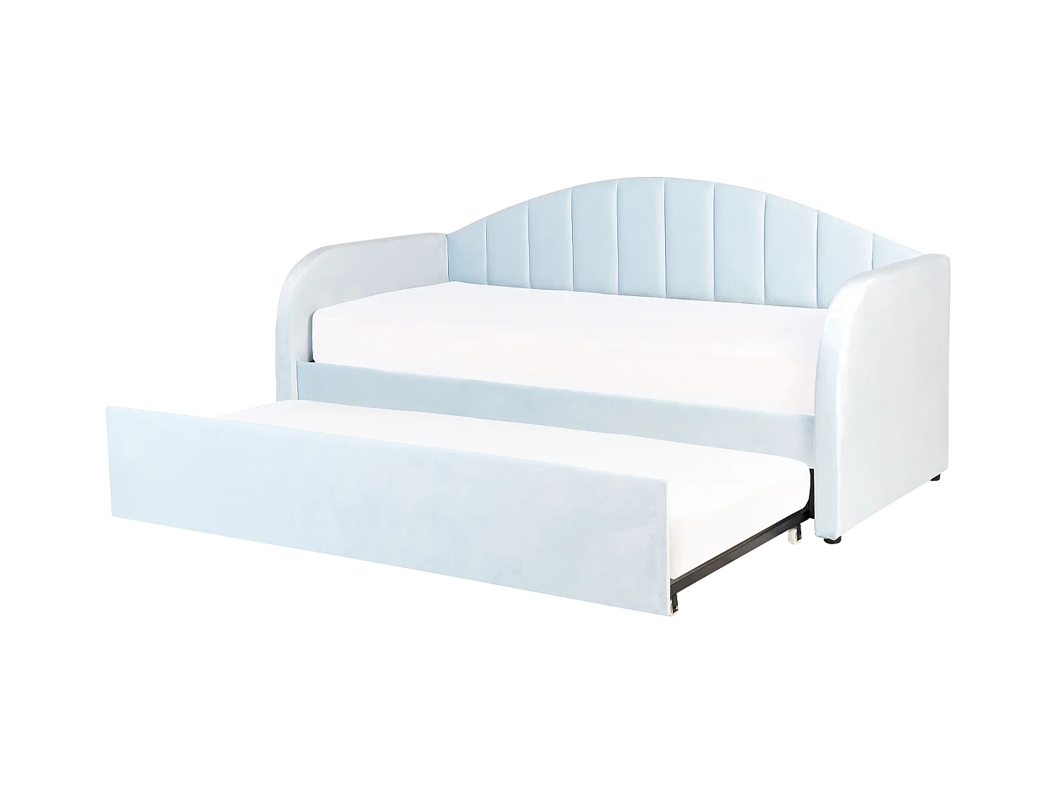 Letto estraibile Velluto EYBURIE 90 x 200 cm Azzurro