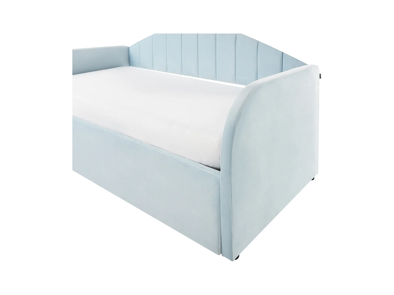 Lit gigogne Velours EYBURIE 90 x 200 cm Bleu clair