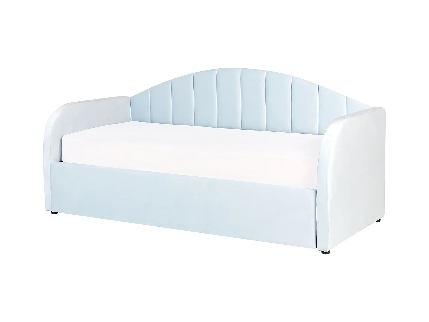 Lit gigogne Velours EYBURIE 90 x 200 cm Bleu clair