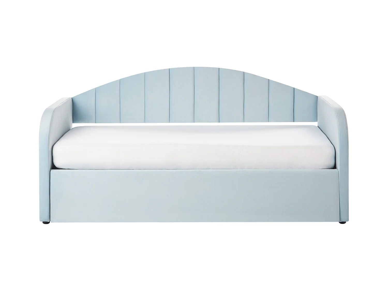 Lit gigogne Velours EYBURIE 90 x 200 cm Bleu clair