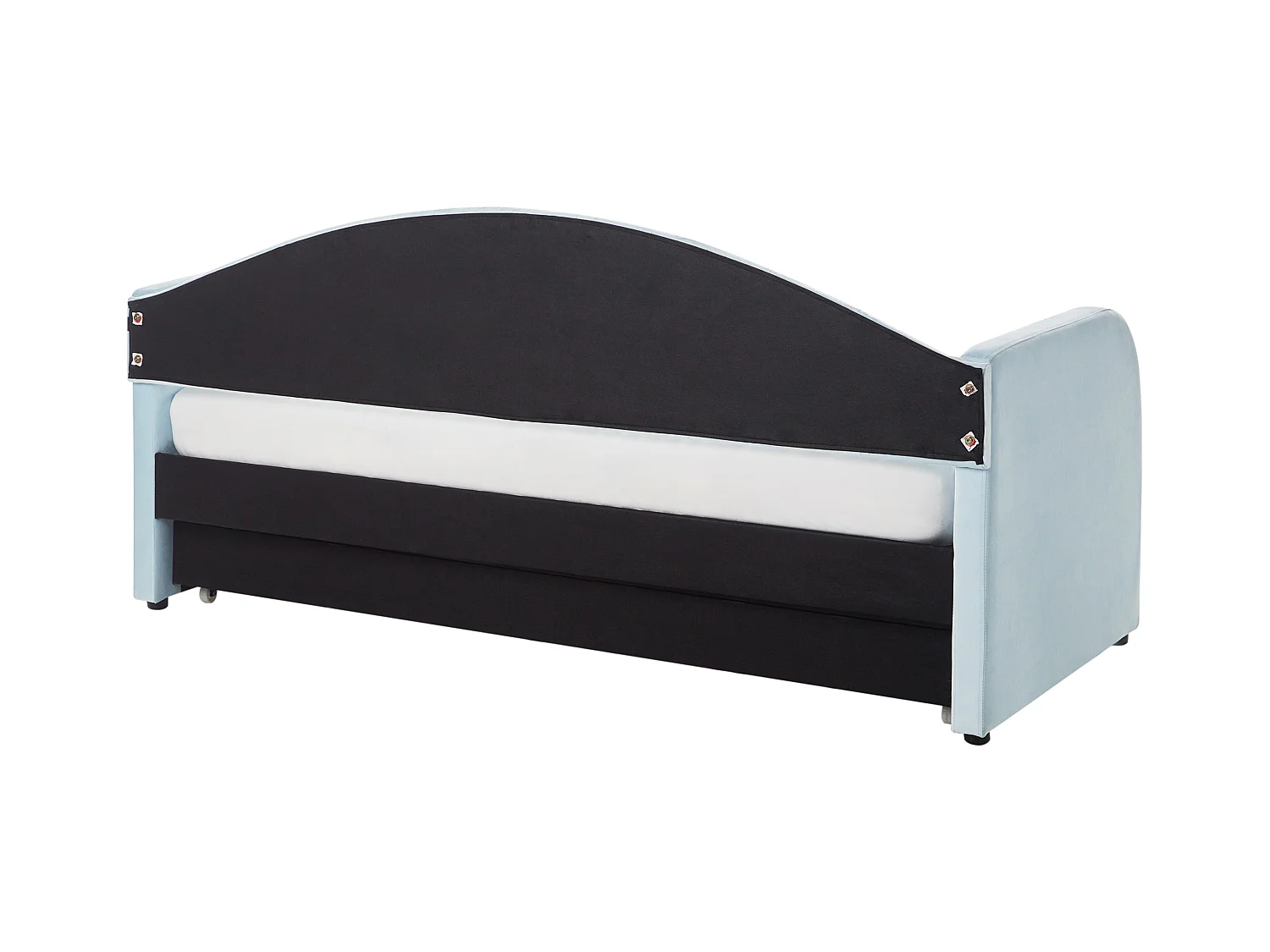 Lit gigogne Velours EYBURIE 90 x 200 cm Bleu clair