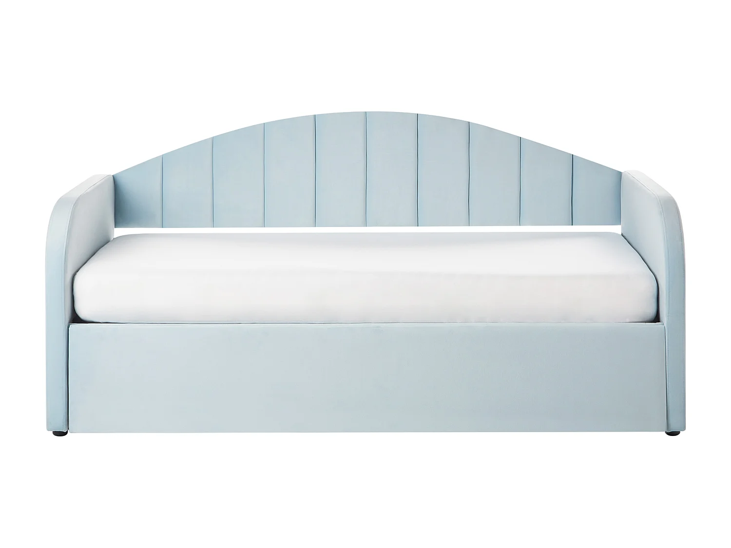 Lit gigogne Velours EYBURIE 90 x 200 cm Bleu clair