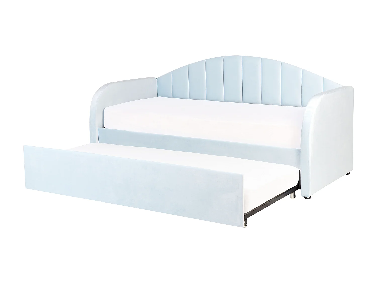 Onderschuifbed Fluweel EYBURIE 90 x 200 cm Lichtblauw