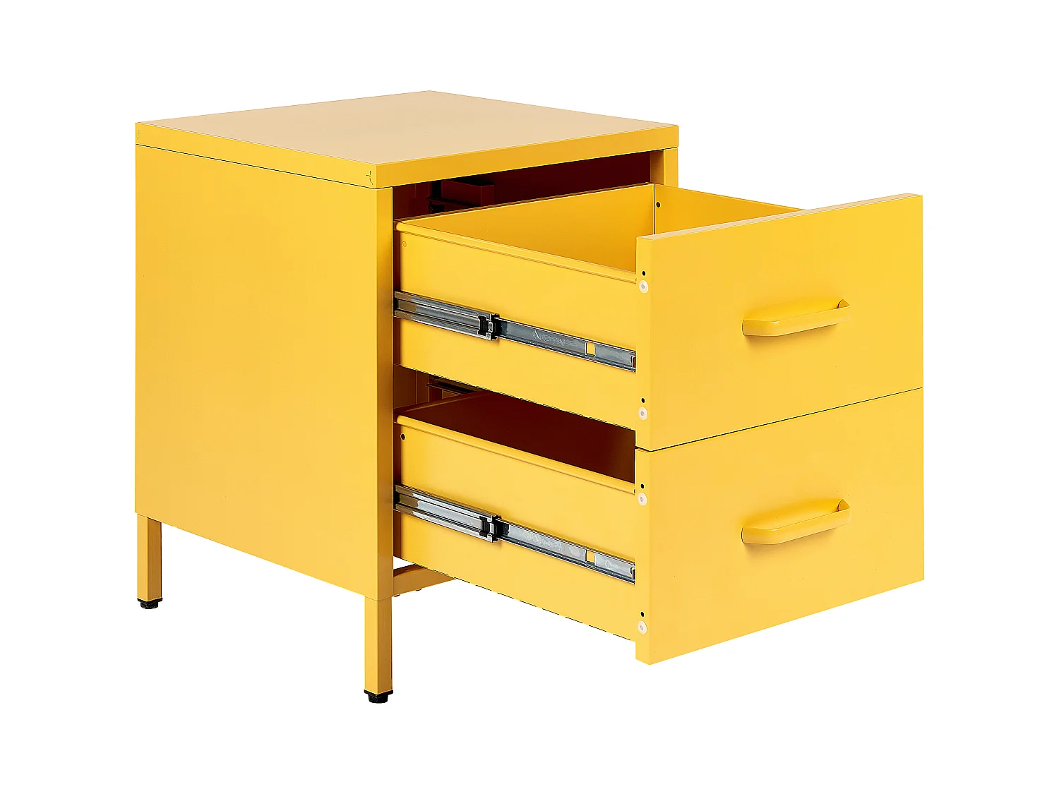 Nachtkastje met 2 lades MALAVI Metaal Geel