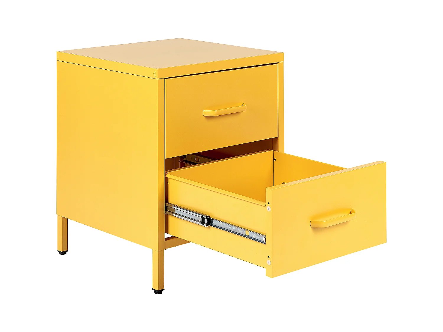 Nachtkastje met 2 lades MALAVI Metaal Geel