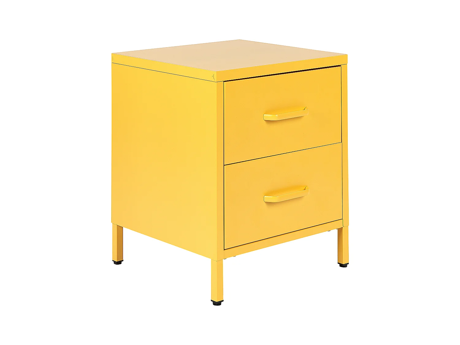 Table de nuit à 2 tiroirs MALAVI Métal Jaune