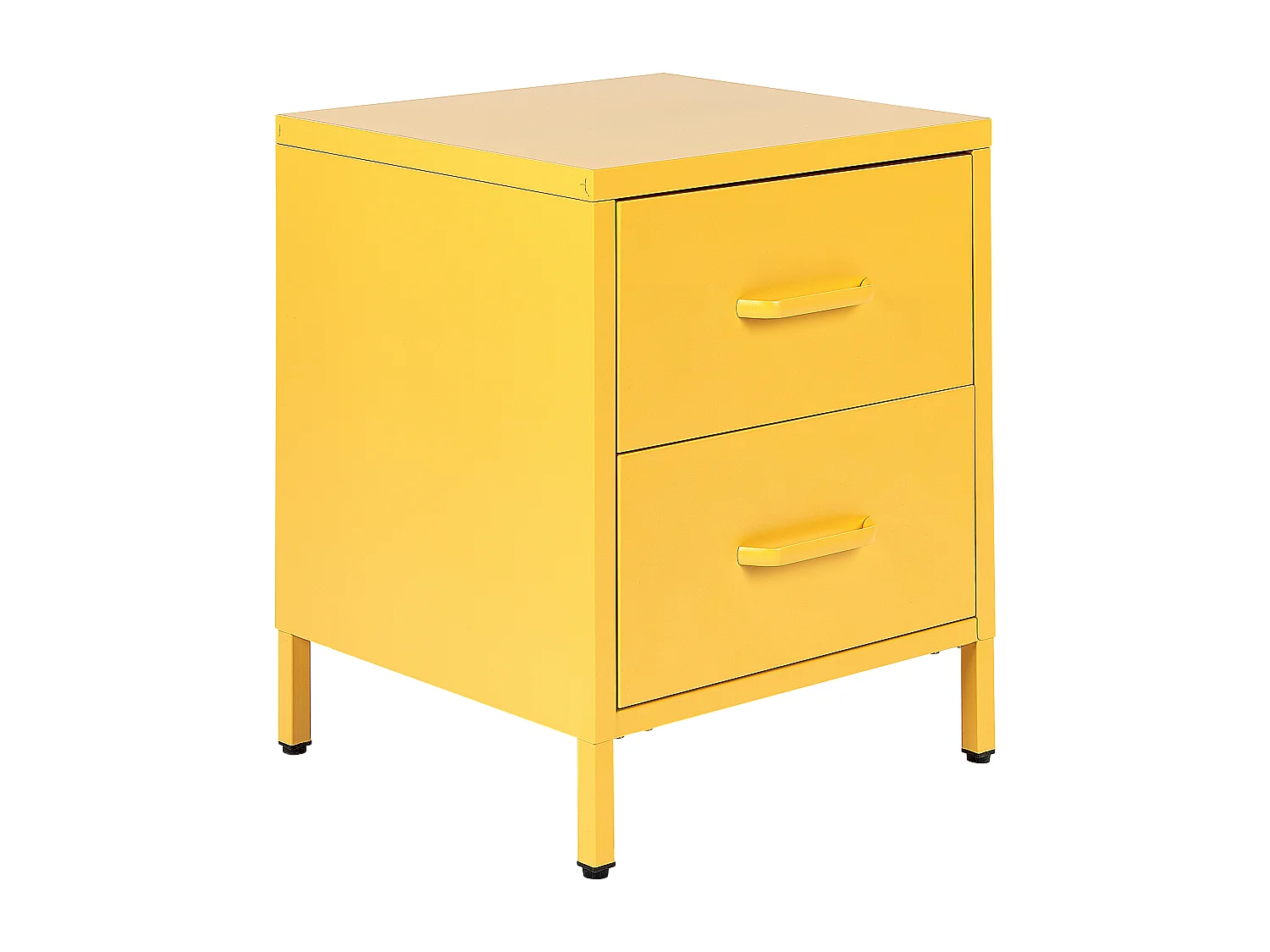 Table de nuit à 2 tiroirs MALAVI Métal Jaune