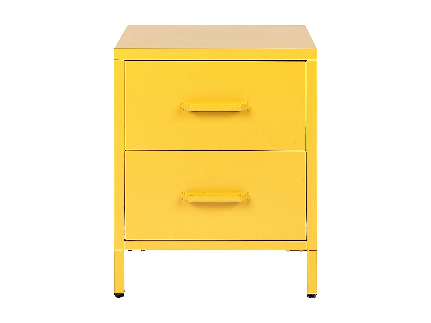 Table de nuit à 2 tiroirs MALAVI Métal Jaune