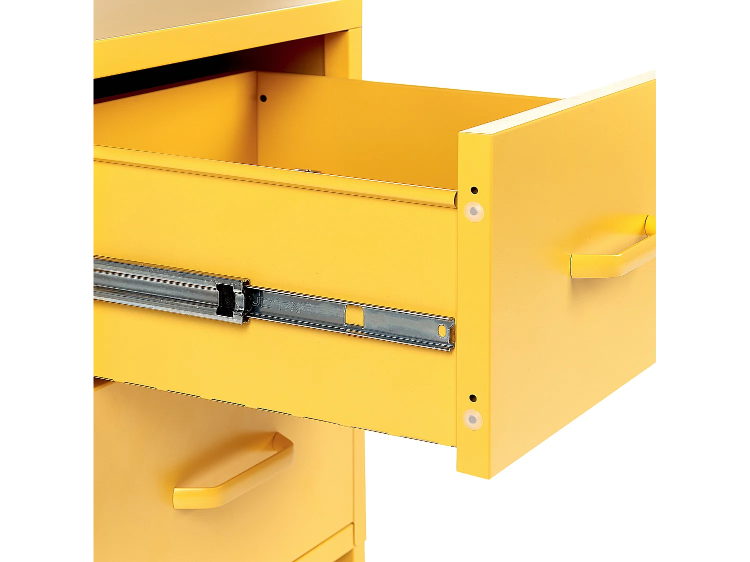 Table de nuit à 2 tiroirs MALAVI Métal Jaune