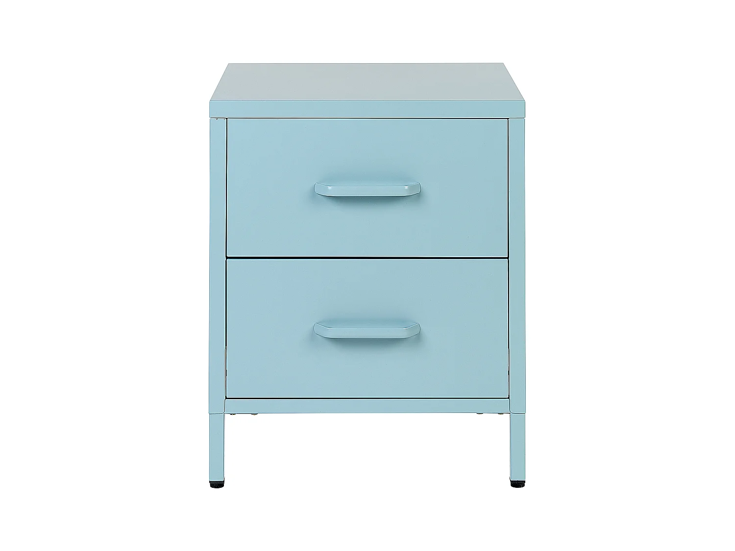 Mesita de noche 2 cajones MALAVI Metal Azul claro