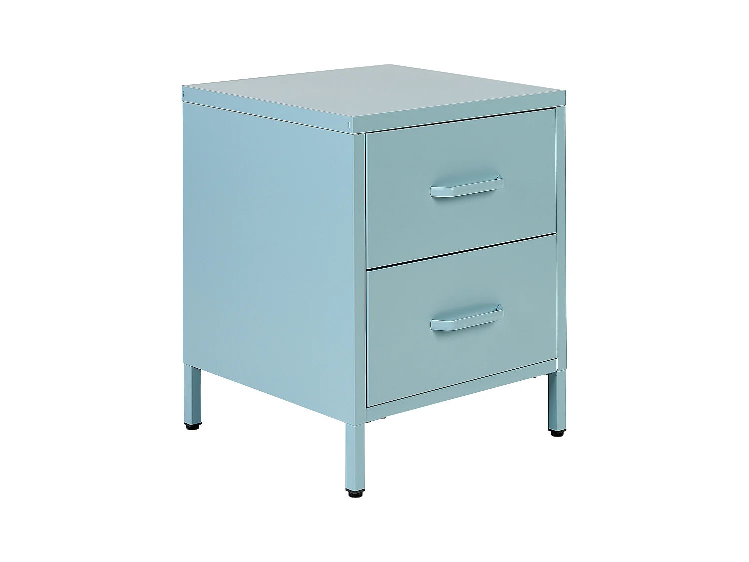 Table de nuit à 2 tiroirs MALAVI Métal Bleu clair
