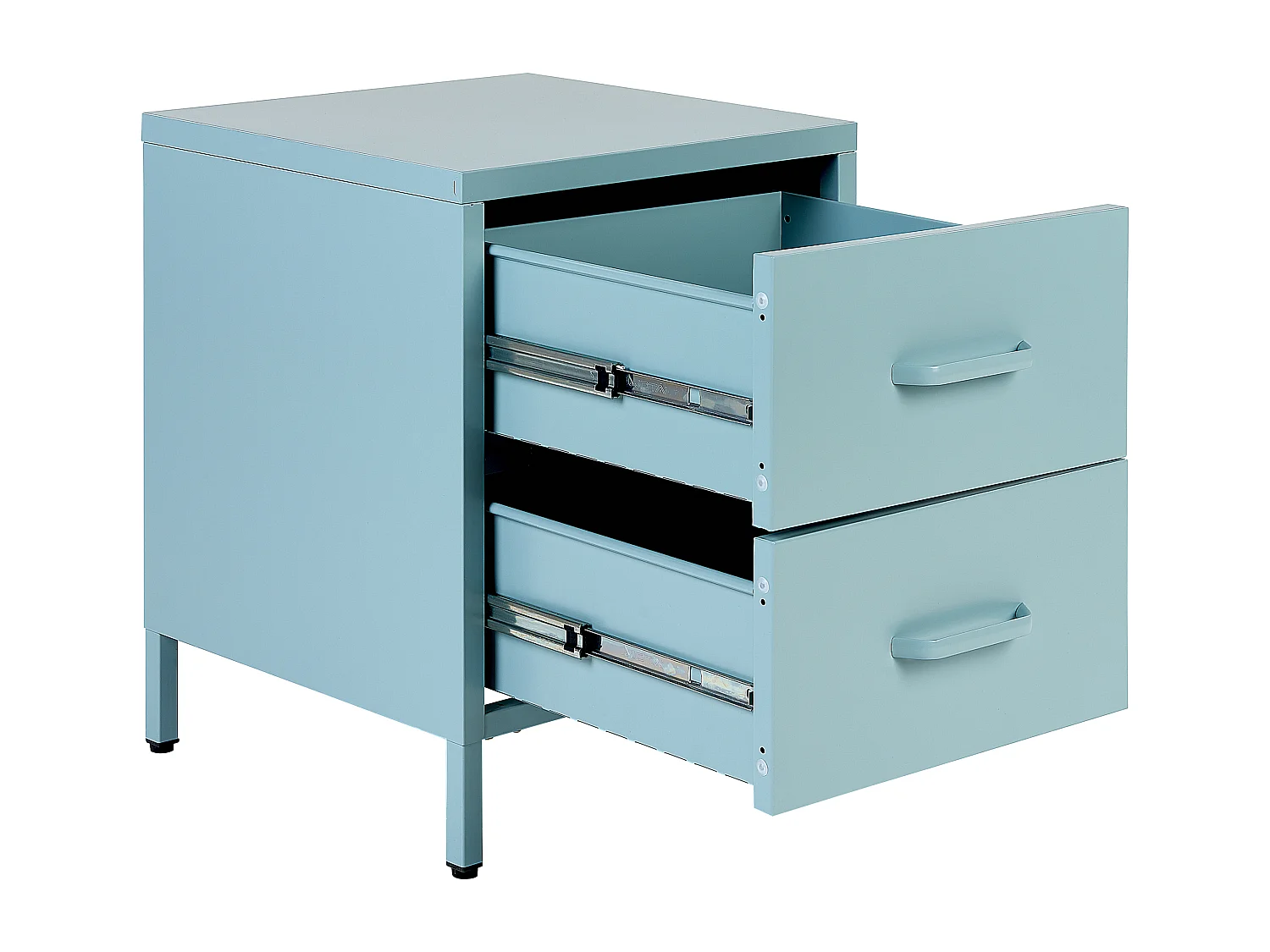 Comodino 2 cassetti MALAVI Metallo Azzurro