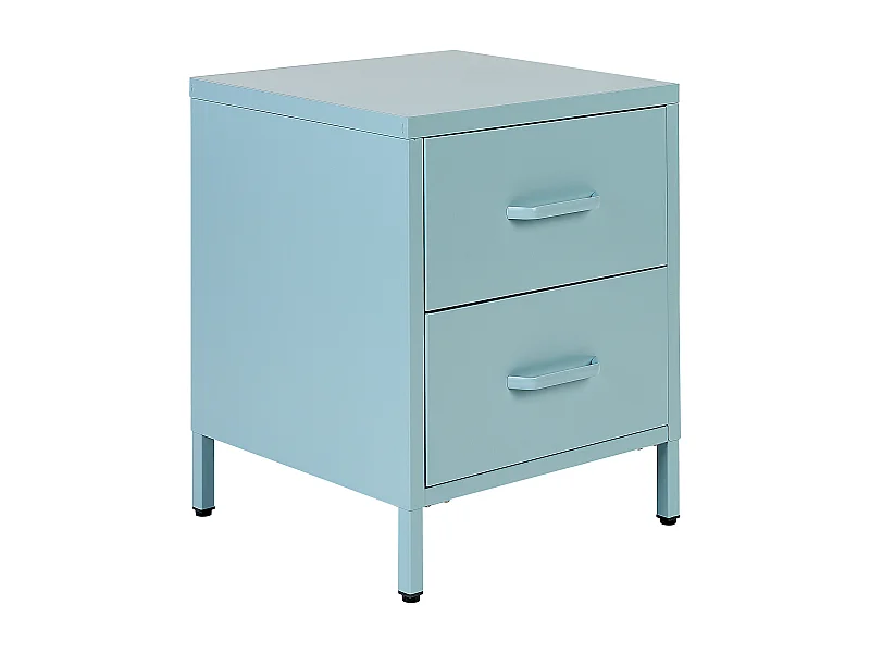 Comodino 2 cassetti MALAVI Metallo Azzurro