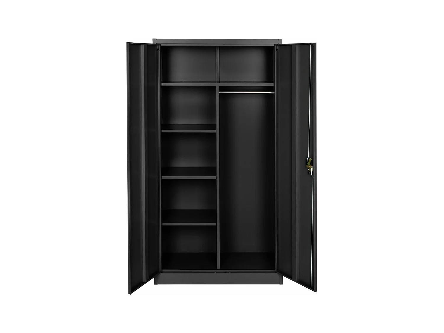 Vestiário metálico 5 níveis 90 cm com guarda-roupa integrado preto 08_0000440
