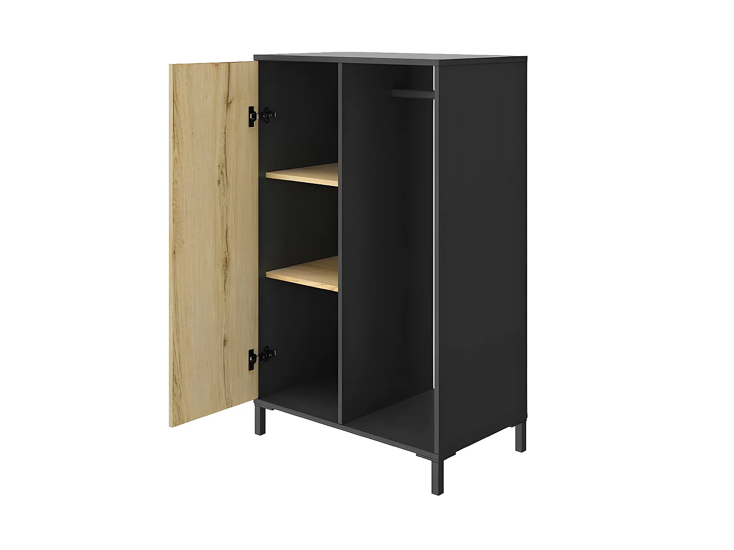 Vestiaire 1 porte 1 penderie Chêne Noir - FIP