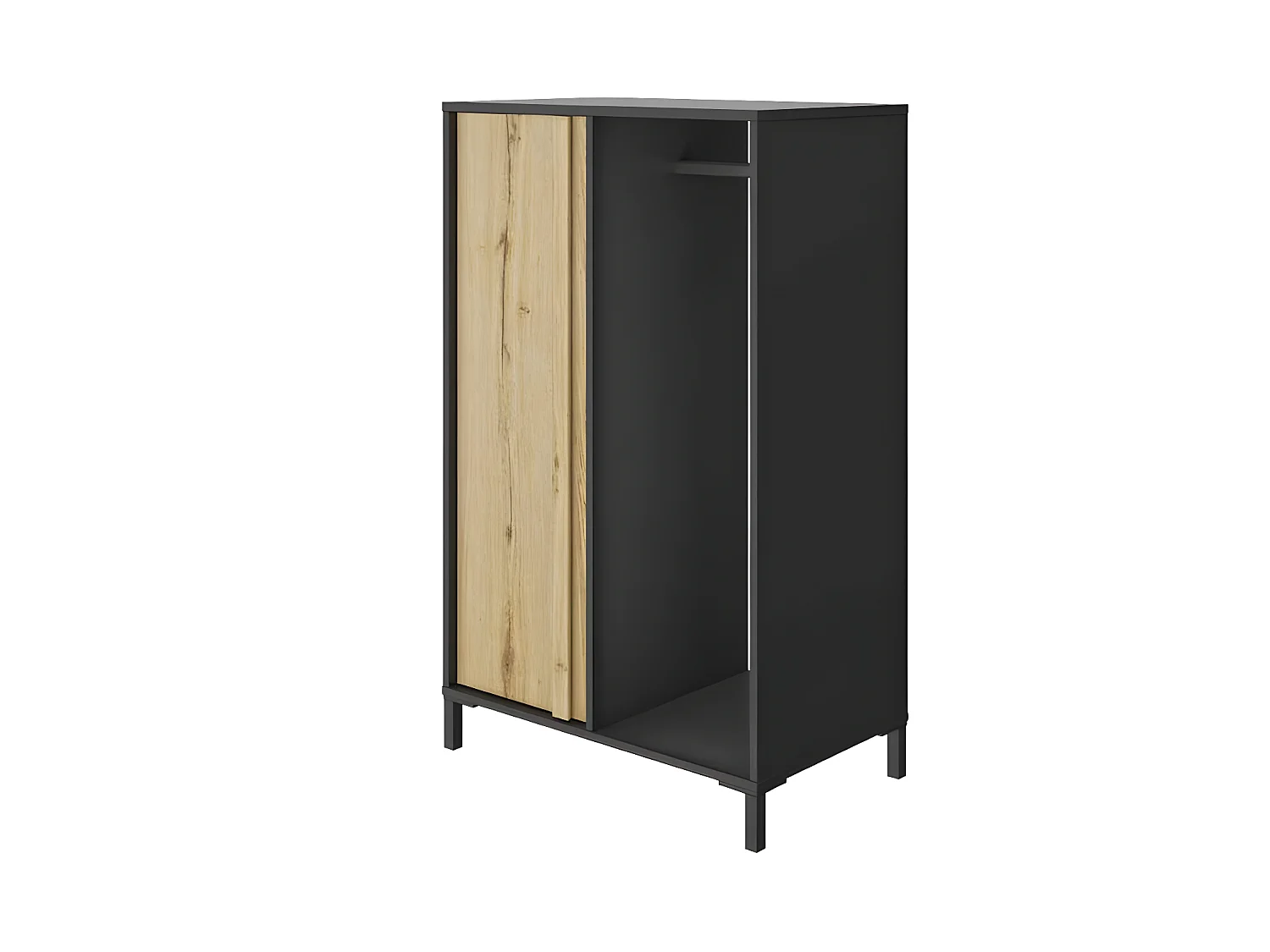 Vestiaire 1 porte 1 penderie Chêne Noir - FIP