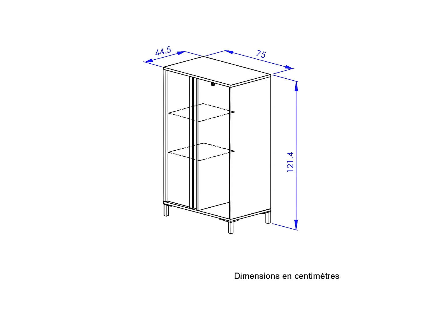Vestiaire 1 porte 1 penderie Chêne Noir - FIP