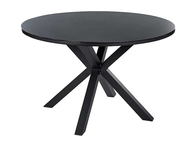 Table de salle à manger de jardin MALETTO 120 cm 120 cm Verre Noir