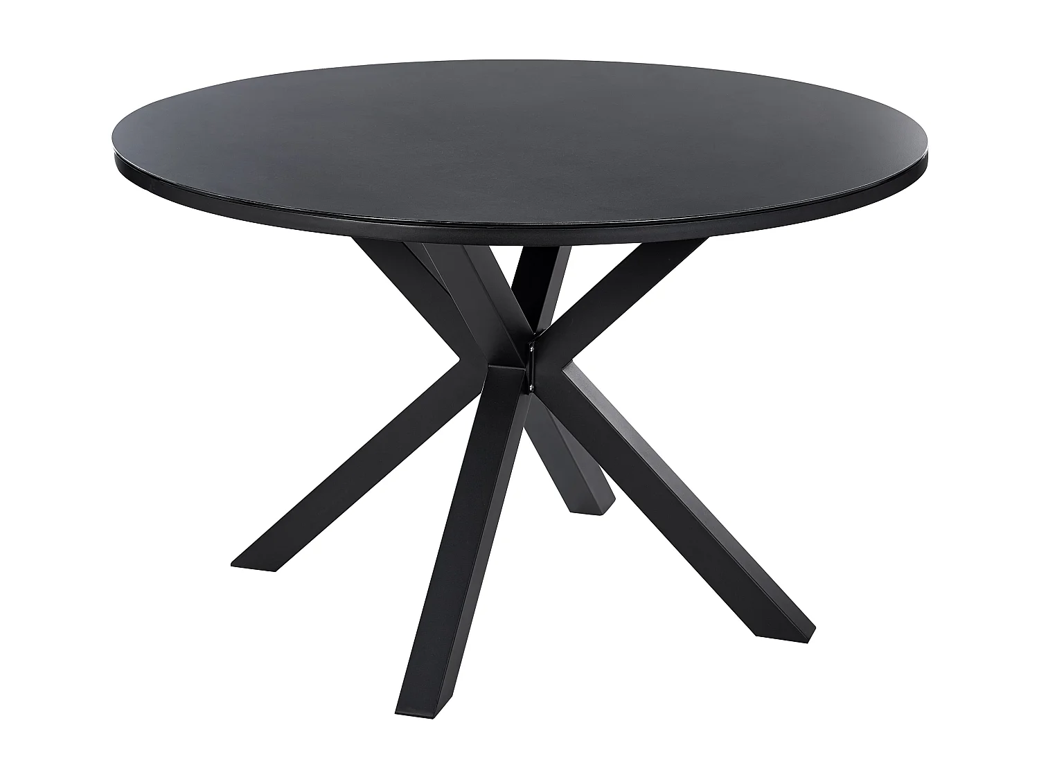 Table de salle à manger de jardin MALETTO 120 cm 120 cm Verre Noir