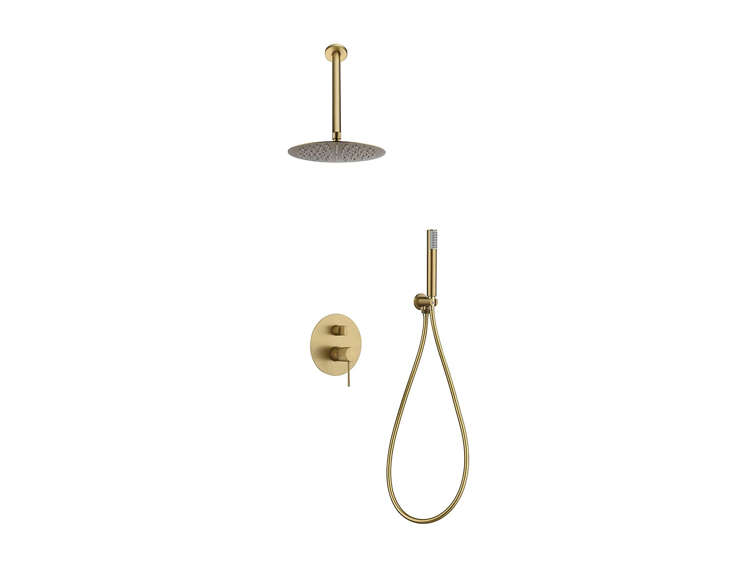 Colonne de Douche Encastrée avec Mitigeur Mécanique or brossé  anti-calcaire - Design Moderne - LINE IMEX