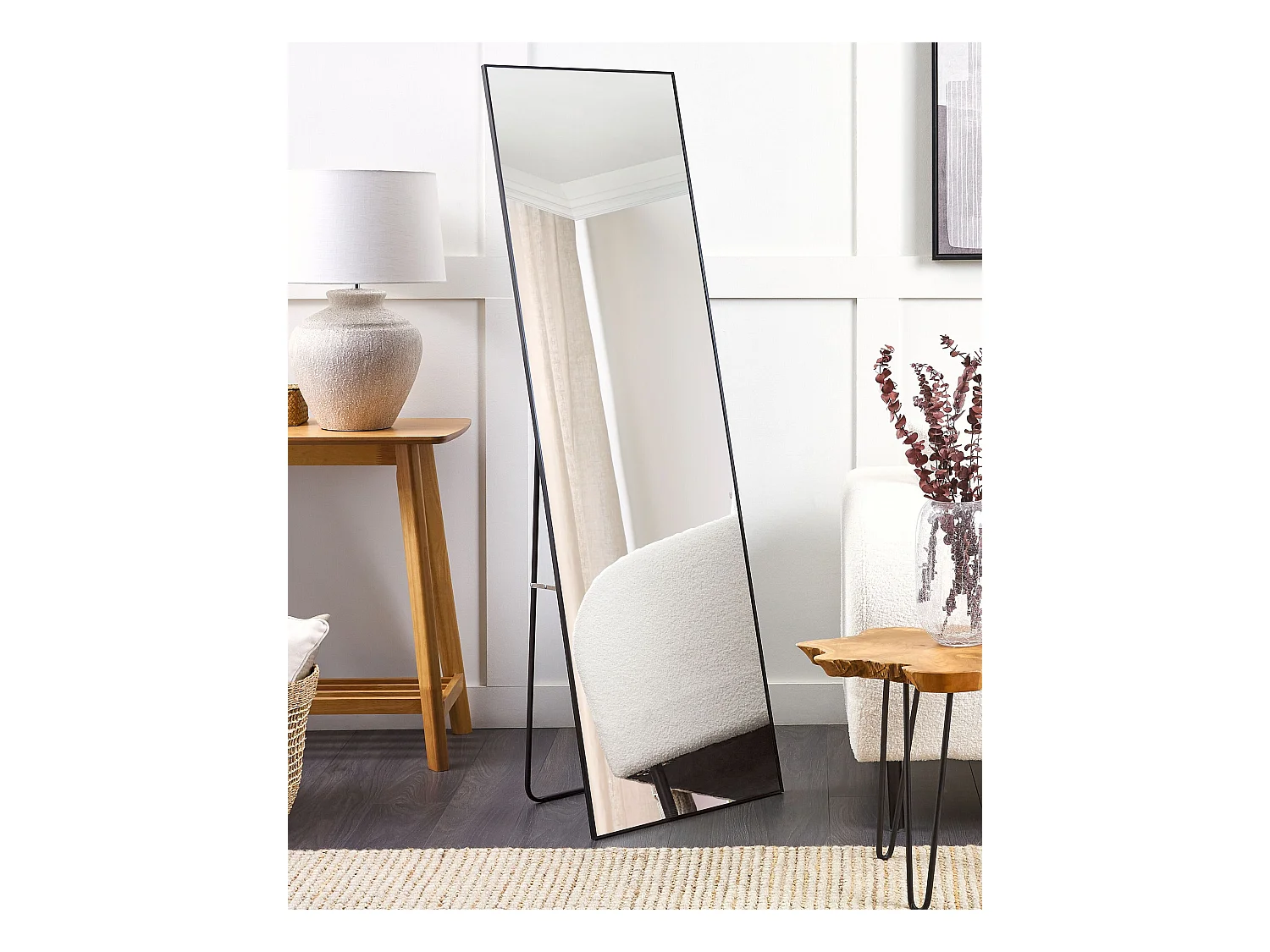 Staande spiegel BEAUVAIS 156 cm Metaal Zwart