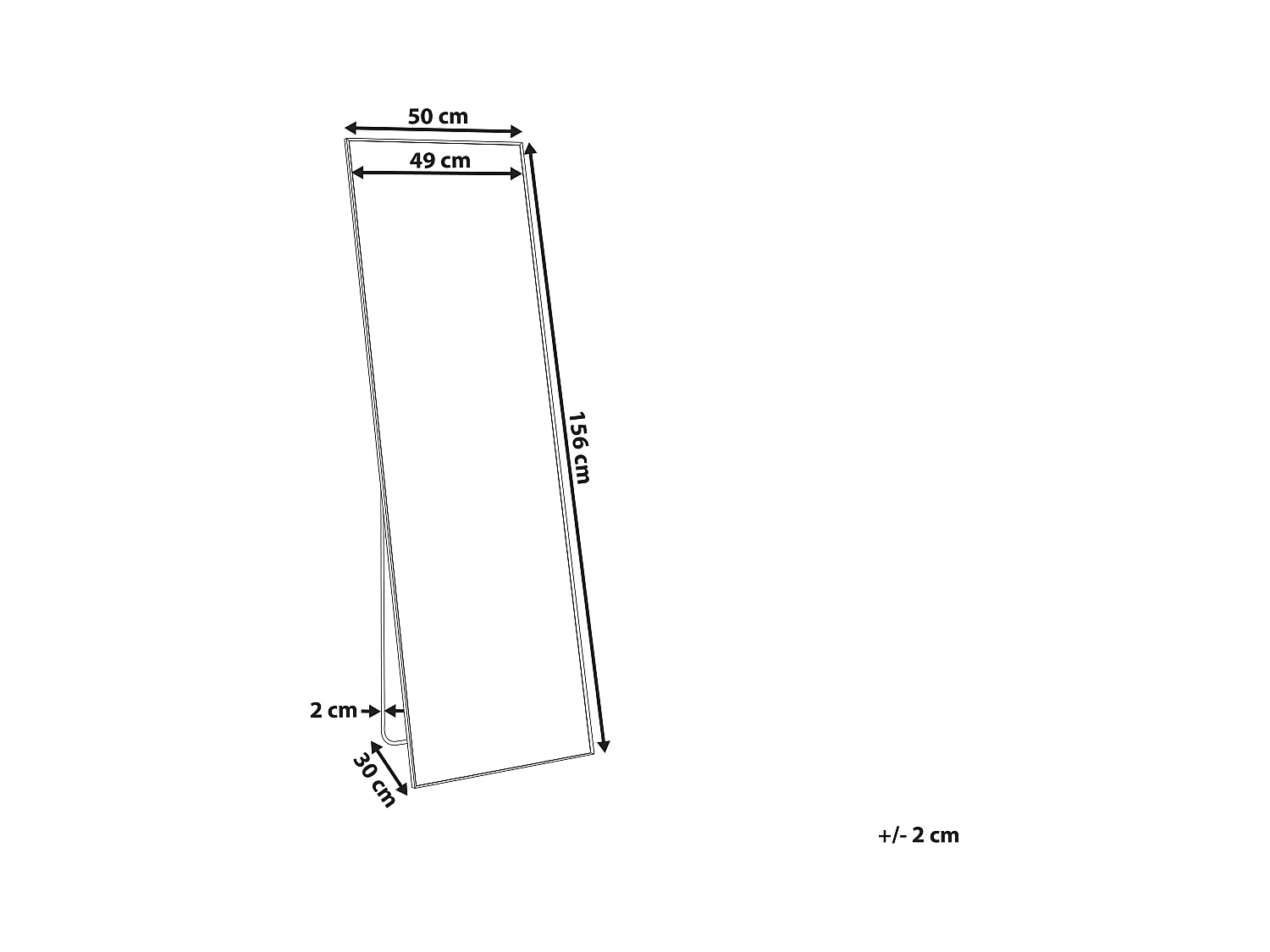 Staande spiegel BEAUVAIS 156 cm Metaal Zwart