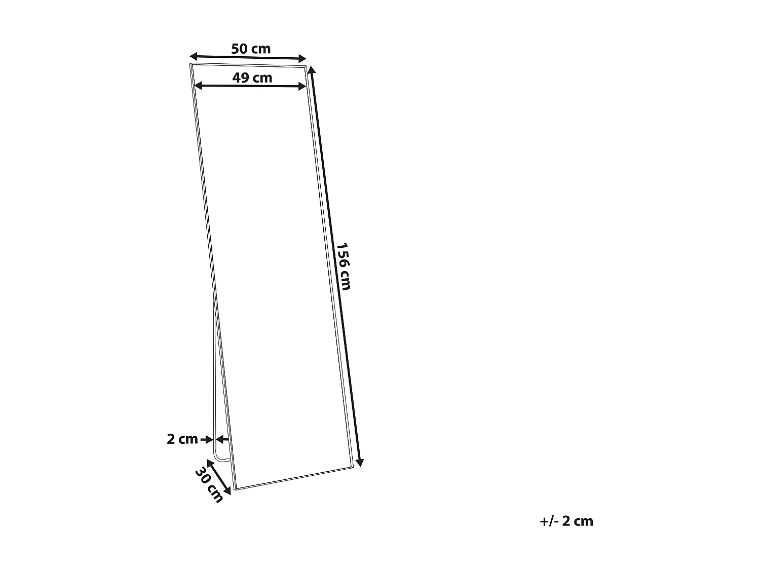 Standspiegel silber mit Rahmen 50 x 156 cm Ganzkörperspiegel Modern Beauvais