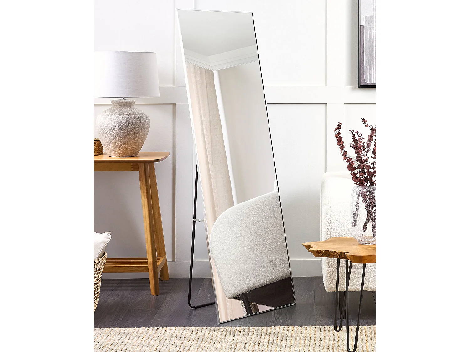 Miroir sur pied BEAUVAIS 156 cm Métal Argenté