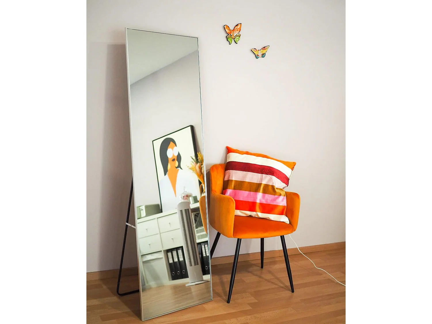 Miroir sur pied BEAUVAIS 156 cm Métal Argenté