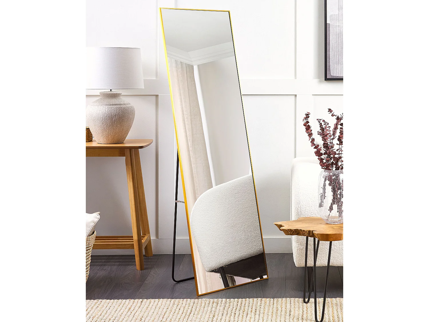 Miroir sur pied BEAUVAIS 156 cm Métal Doré