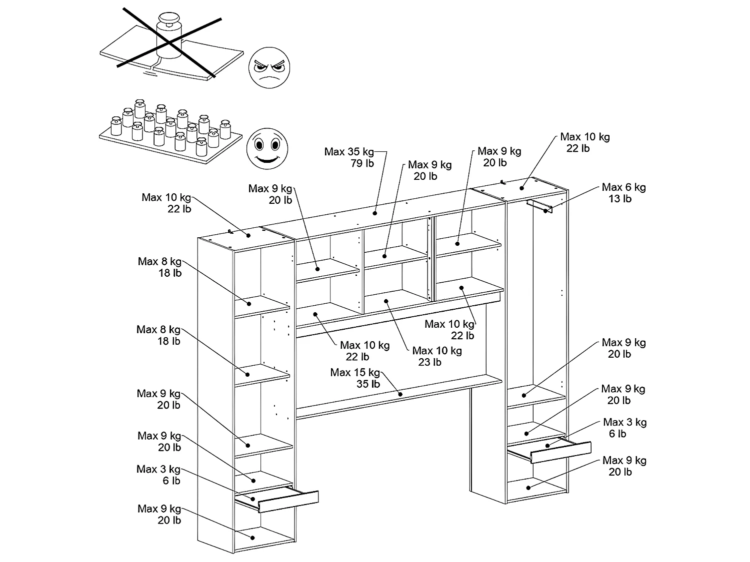 Łóżko  ze skrzynią i - 160 x 200 cm - Z diodami LED - Kolor: Naturalny i czarny + stelaż - VELONA