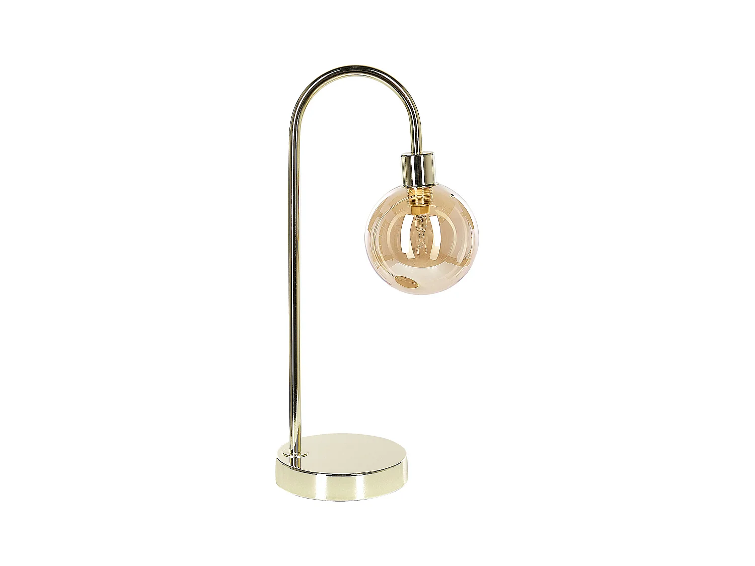 Tischlampe aus goldfarbenen Stahl und Glas Ramis