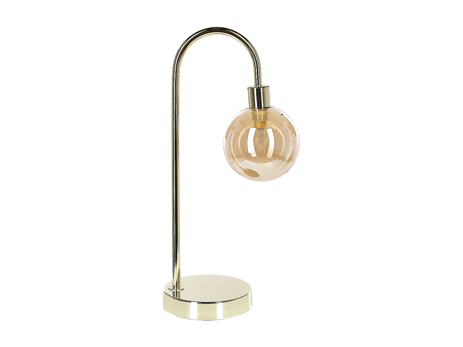 Tischlampe aus goldfarbenen Stahl und Glas Ramis