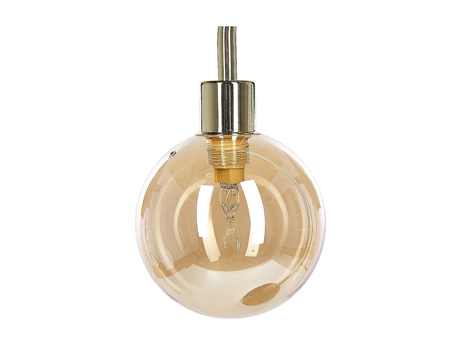 Tischlampe aus goldfarbenen Stahl und Glas Ramis