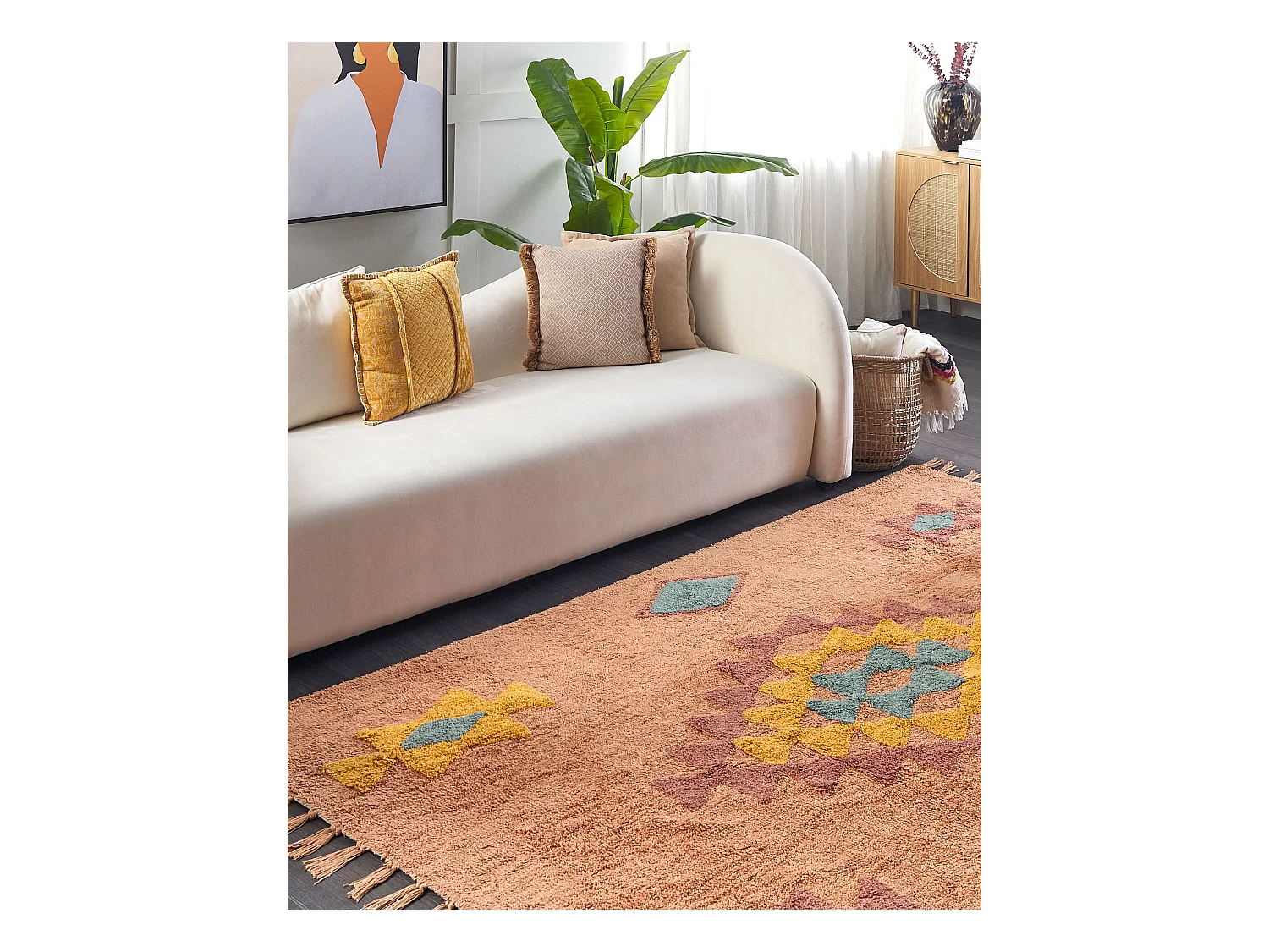 Tapete em algodão laranja 160 x 230 cm IGDIR