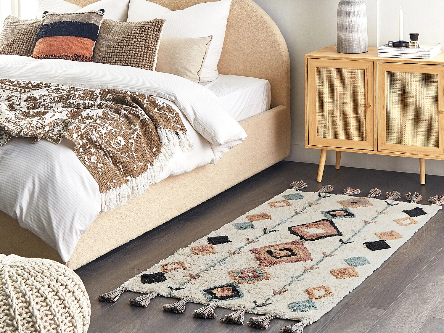 Rug ESKISEHIR Beige 80 x 150 cm Cotton