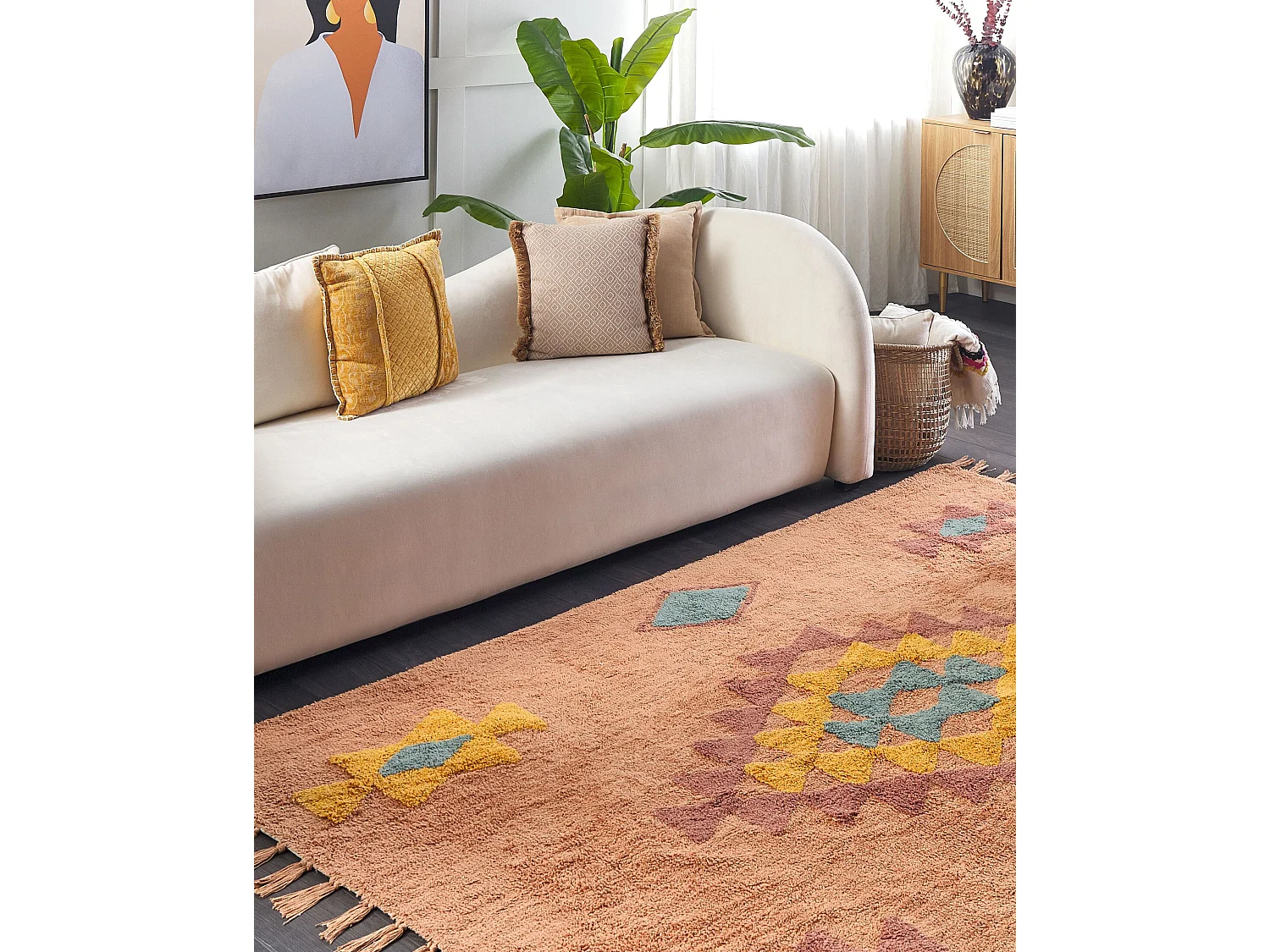 Tapis IGDIR Orange 140 x 200 cm Coton