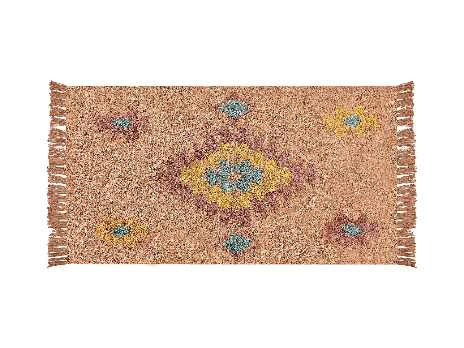 Teppich Baumwolle orange 80 x 150 cm geometrisches Muster IGDIR