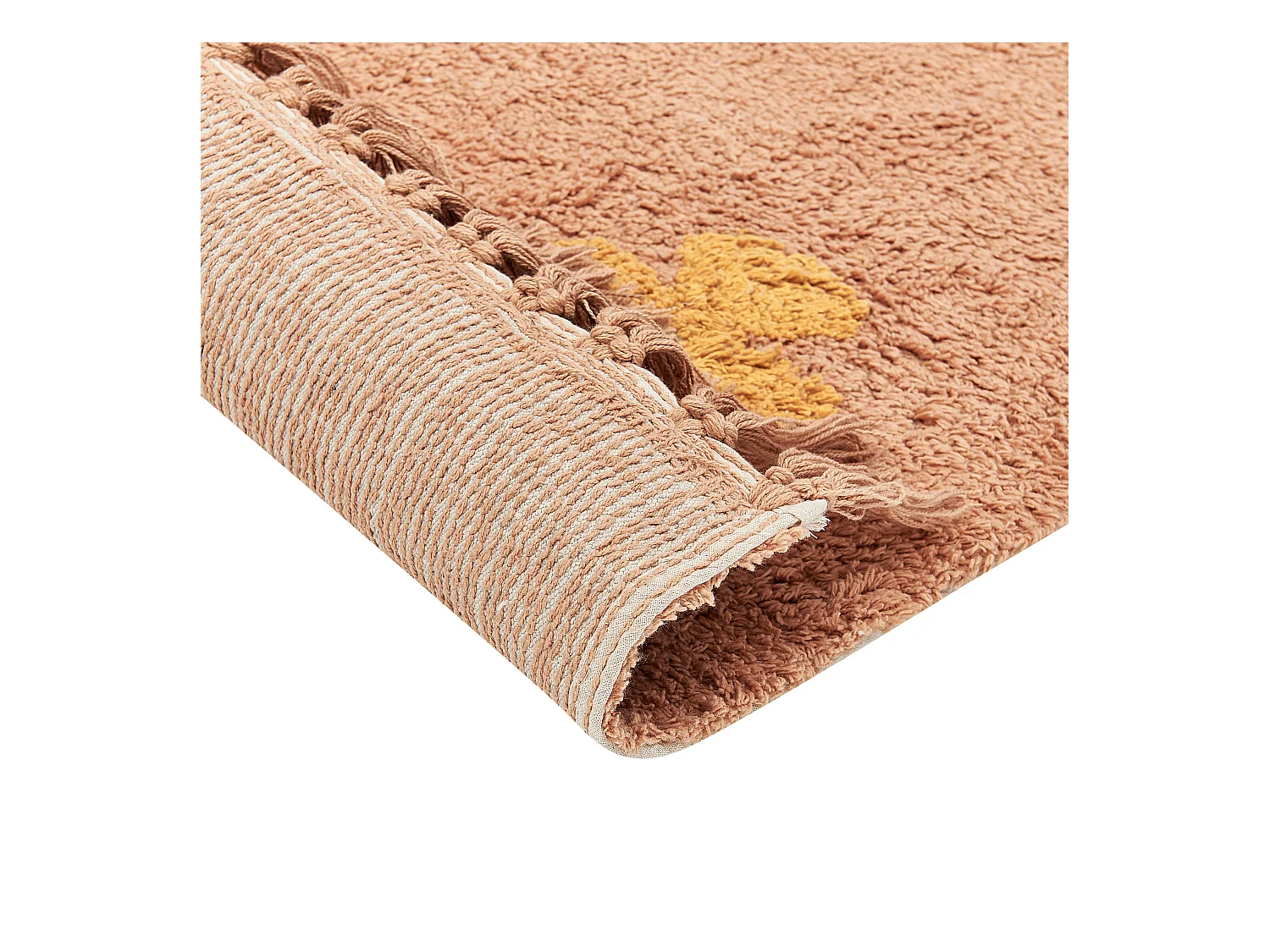 Teppich Baumwolle orange 80 x 150 cm geometrisches Muster IGDIR