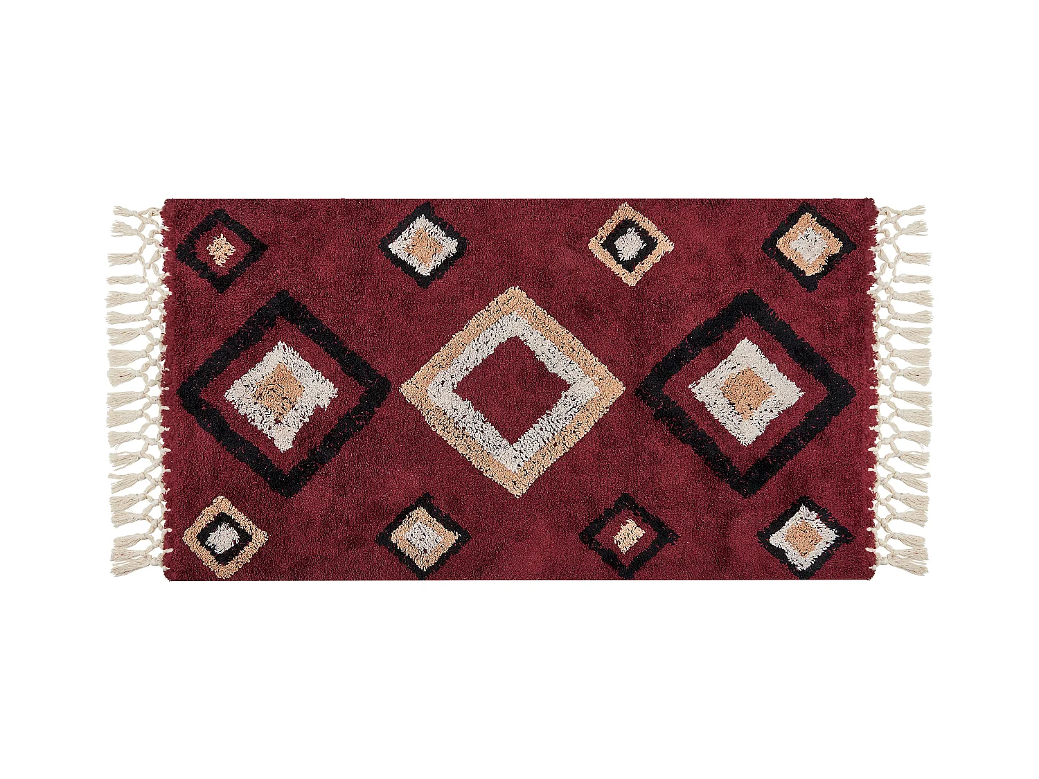 Teppich Baumwolle rot 80 x 150 cm geometrisches Muster SIIRT