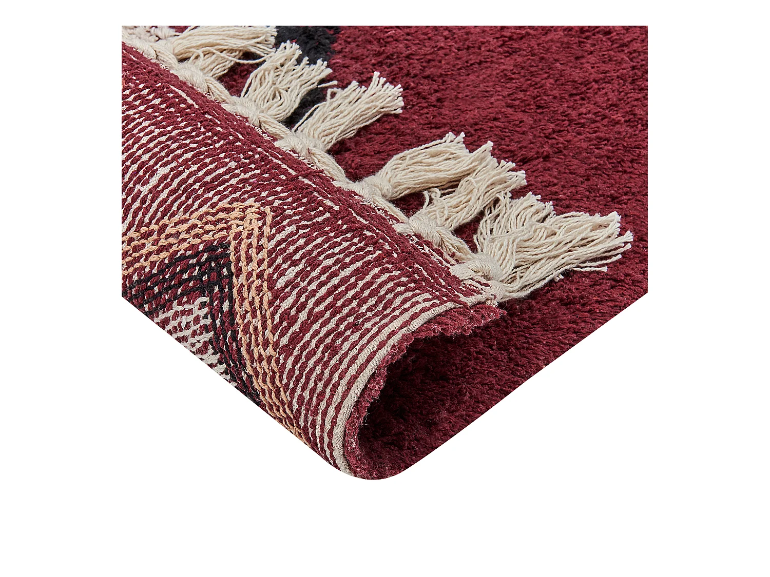 Teppich Baumwolle rot 80 x 150 cm geometrisches Muster SIIRT