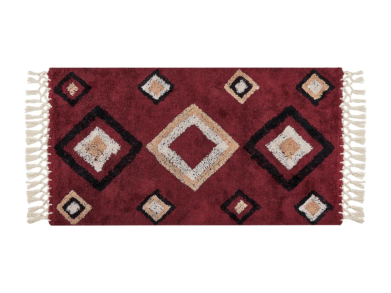 Teppich Baumwolle rot 80 x 150 cm geometrisches Muster SIIRT