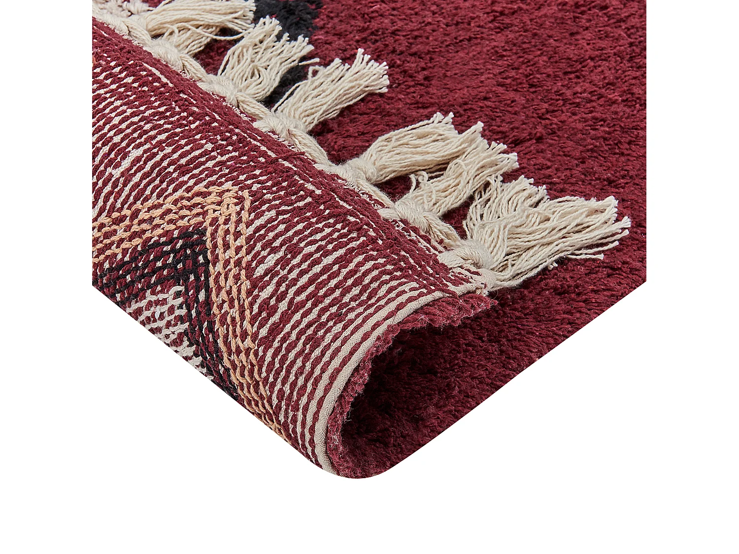 Teppich Baumwolle rot 80 x 150 cm geometrisches Muster SIIRT