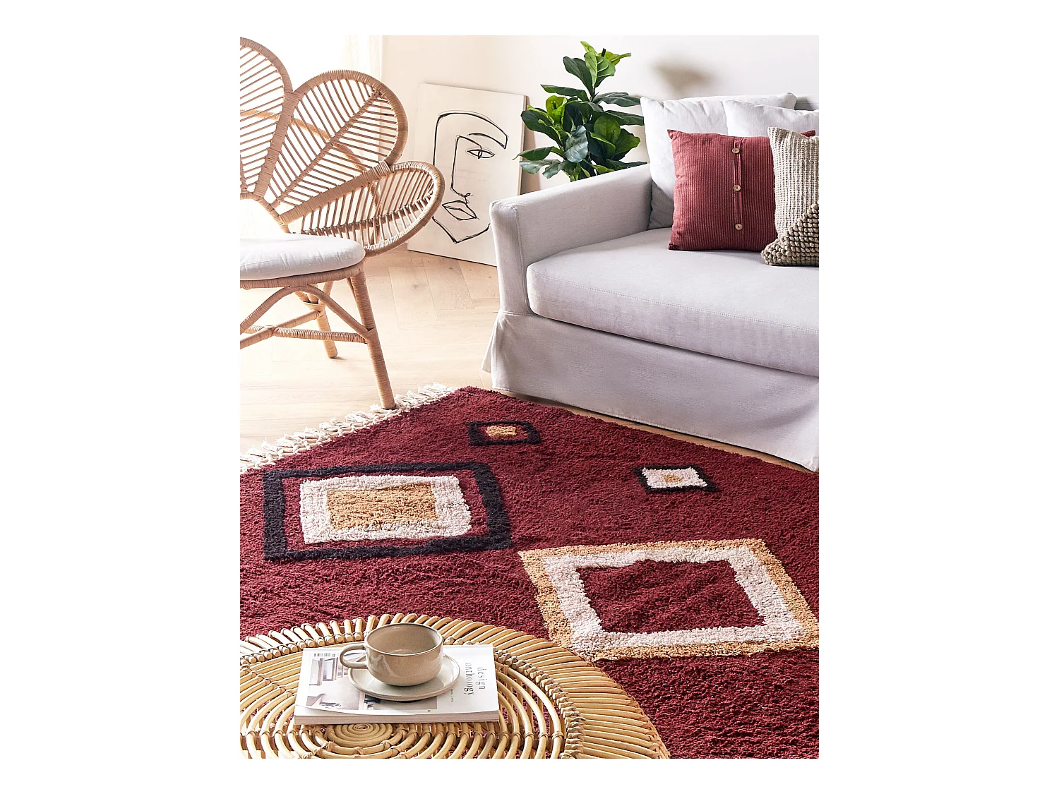 Vloerkleed katoen rood 160 x 230 cm SIIRT