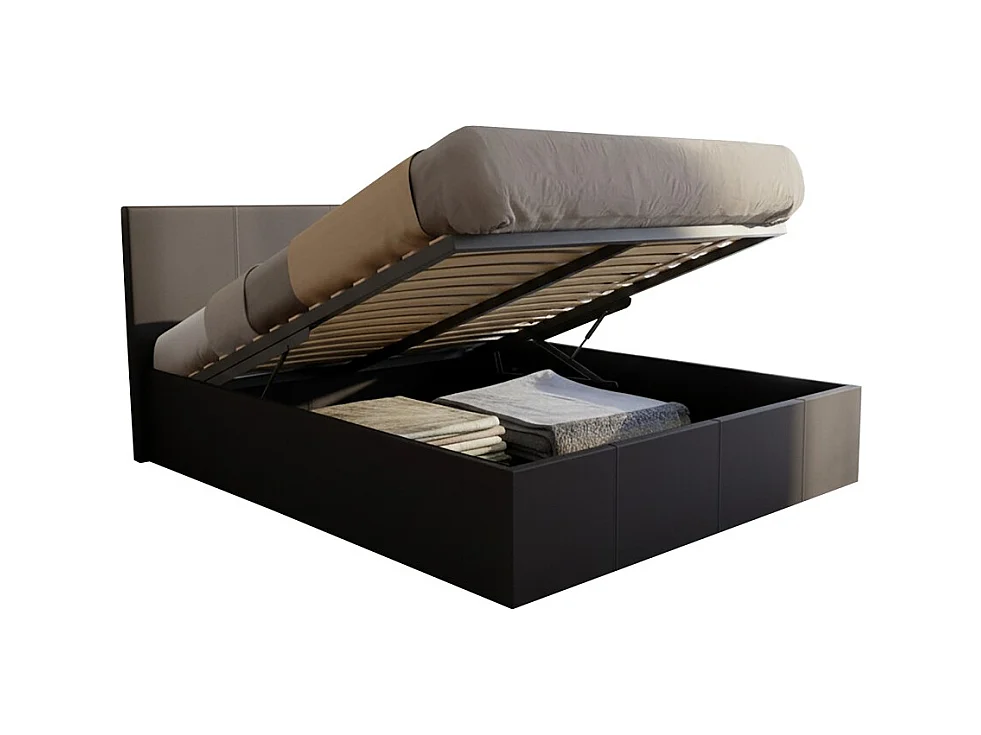 Lit coffre 160x200 BARCELONA + 1 sommier / Noir