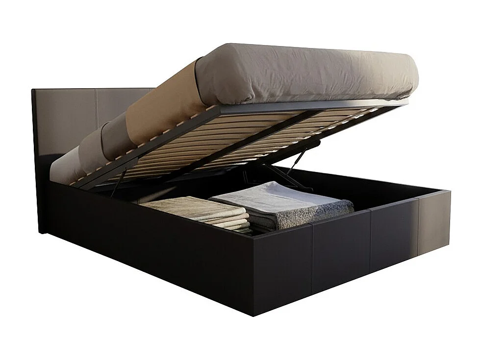 Lit coffre 160x200 BARCELONA + 1 sommier / Noir