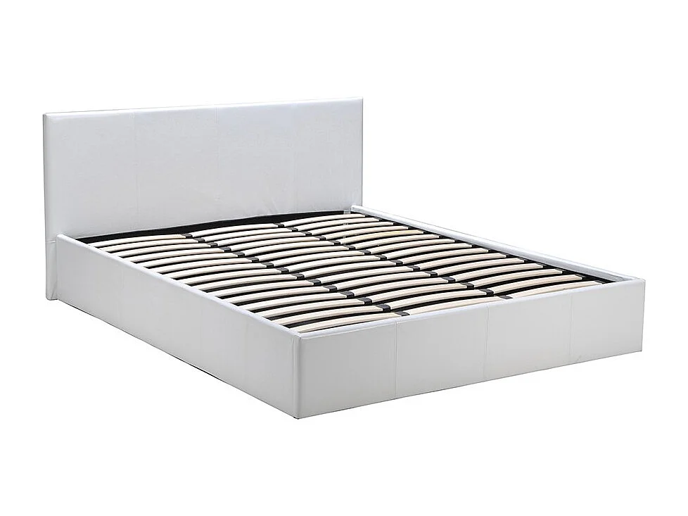 Lit coffre 160x200 BARCELONA + 1 sommier / Blanc