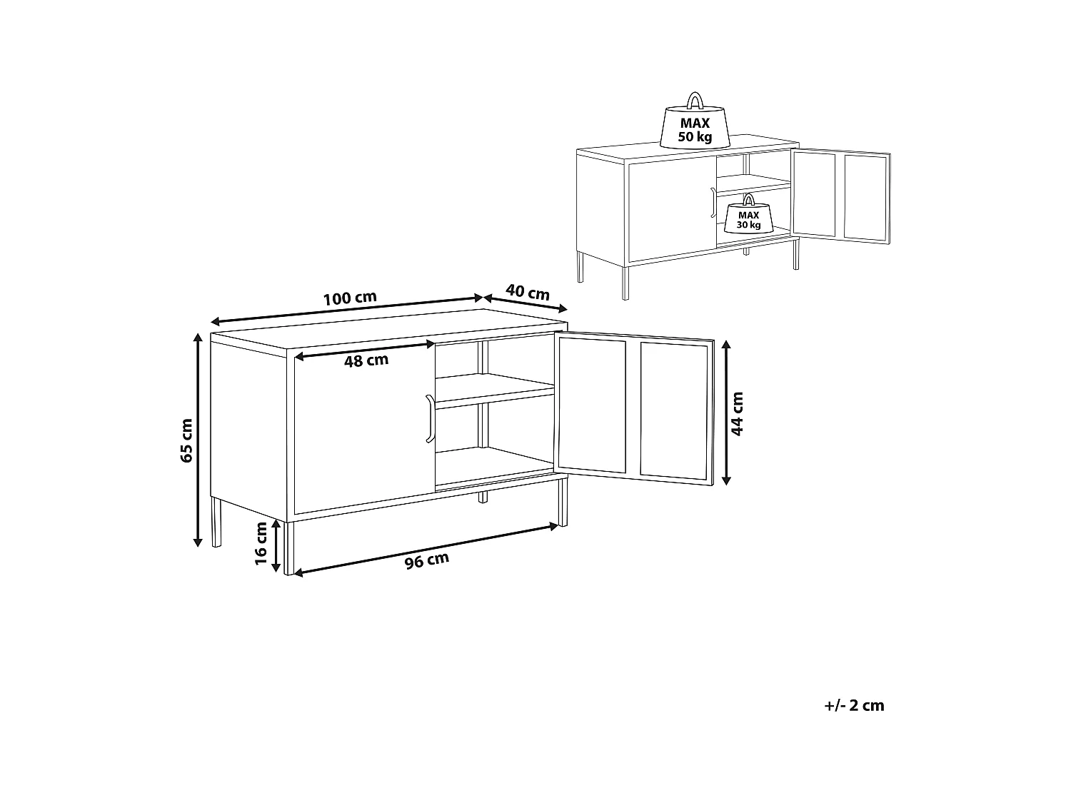 Meuble de rangement URIA Métal Blanc